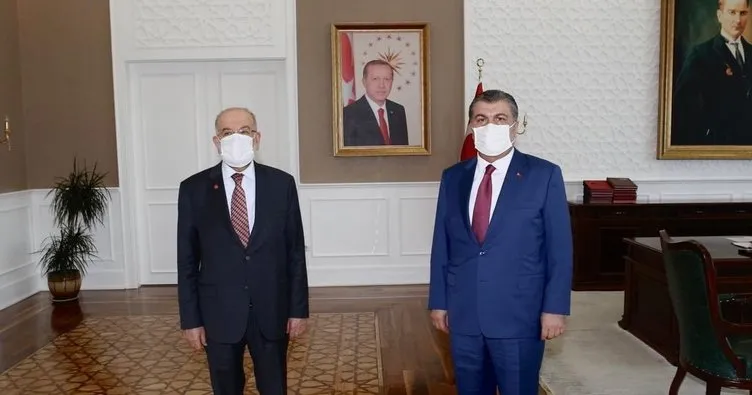 Sağlık Bakanı Fahrettin Koca, Temel Karamollaoğlu ile bir araya geldi