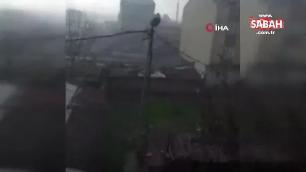 Arnavutköy'de lodosla birlikte dolu yağışı etkili oldu | Video