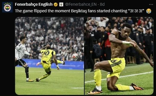 Fenerbahçe’den Beşiktaş’a göndermeler! Maç biter bitmez olay paylaşımlar...