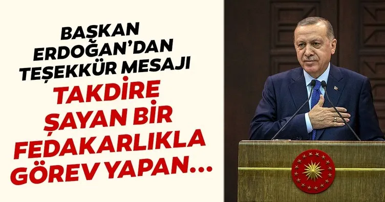 Son dakika: Erdoğan’dan sağlık çalışanlarına teşekkür mesajı