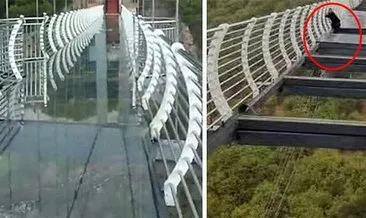 Ölümle yaşam arasında! Çin’de bir kişi panaller kırılınca köprüde asılı kaldı