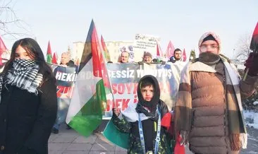 Dondurucu soğukta Filistin için yürüdüler #erzurum