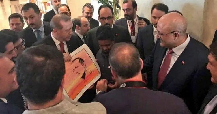 Hintli öğrenciden Erdoğan portresi