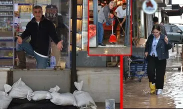 İzmirli esnaflar isyanda! Aralıksız süren sağanakla işte böyle mücadele ettiler!