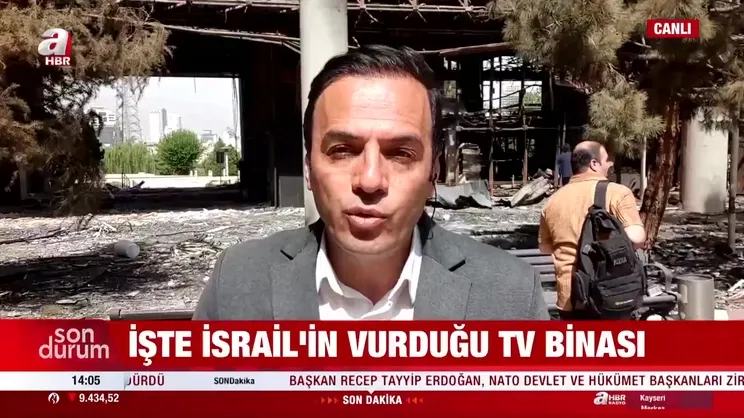 A Haber Tahran'da vurulan TV binasındaki yıkımı görüntüledi | Video