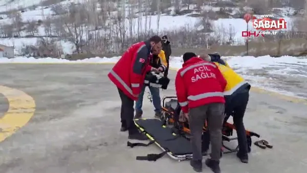 72 yaşındaki hasta, Bahçesaray'dan ambulans helikopterle Van'a sevk edildi | Video