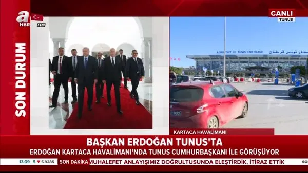 Cumhurbaşkanı Erdoğan, Tunus'ta Tunus Cumhurbaşkanı Kays Said ile bir araya geldi