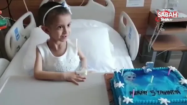 Lösemili Miray'a hasta yatağında doğum günü sürprizi | Video