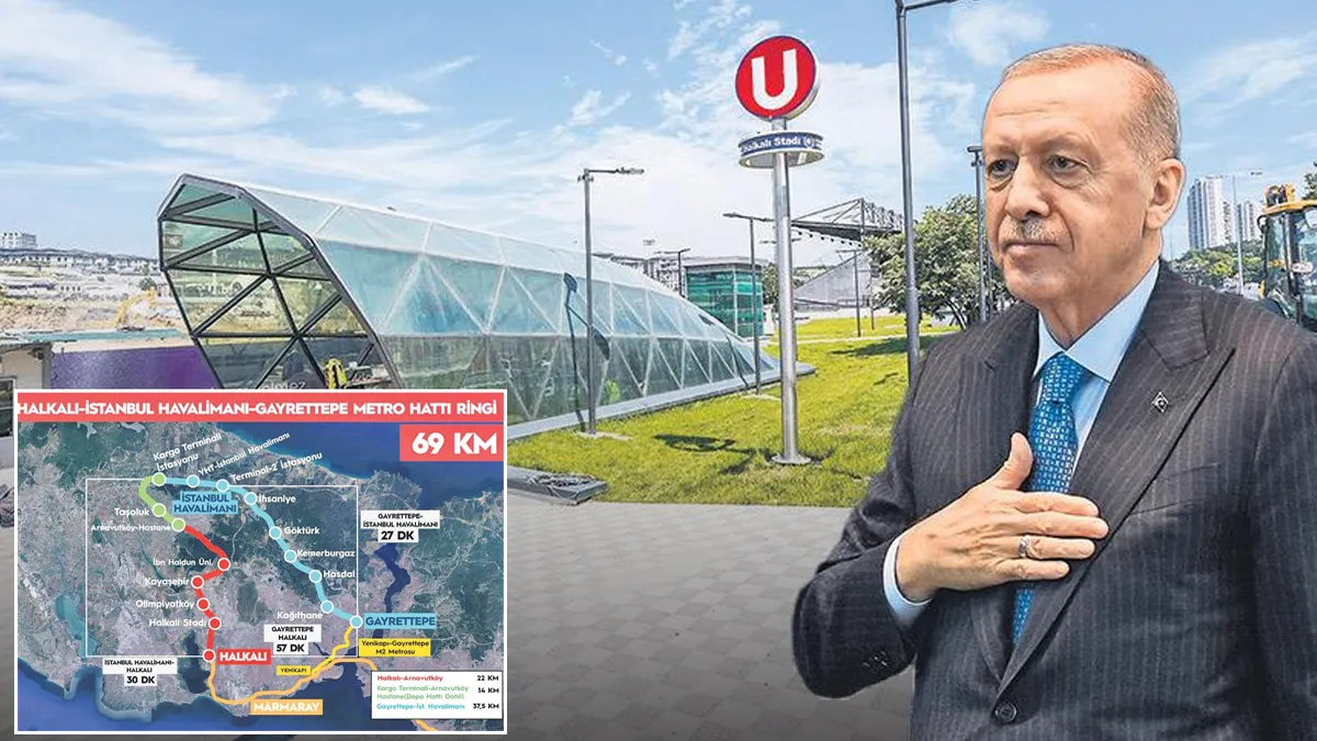 Cumhurbaşkanı Erdoğan, Halkalı-Arnavutköy metro hattında yolculuk yapıyor.