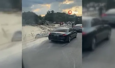 Anadolu Otoyolu’nda kum yüklü tır devrildi: Ulaşım geçici olarak durdu