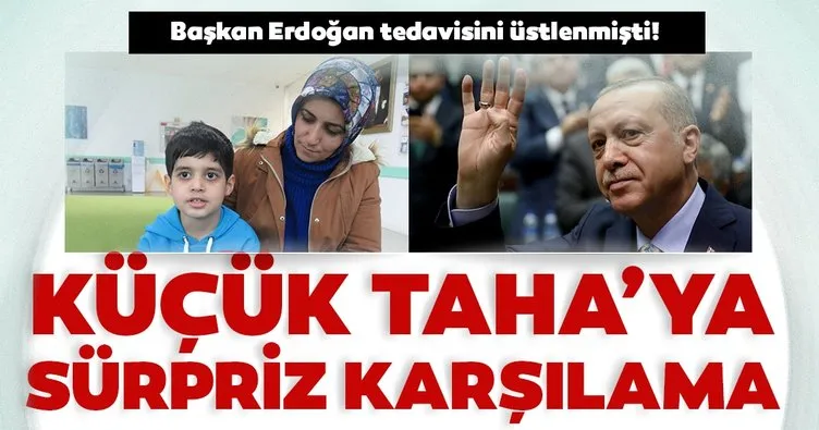 Başkan Erdoğan’ın tedavisini üstlendiği küçük Taha Elazığ’da coşkuyla karşılandı