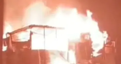 Gaziantep’te alevler geceyi aydınlattı!