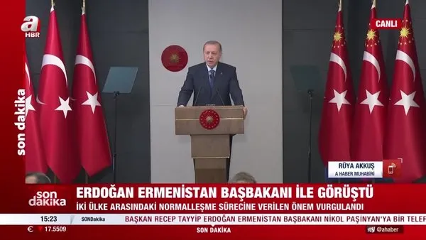 Son Dakika: Başkan Erdoğan, Ermenistan Başbakanı Paşinyan ile görüştü | Video