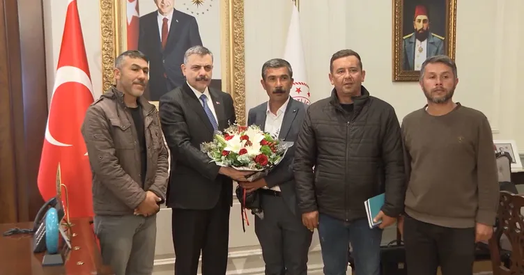 Maden işçilerinden Bakan Çiftçi’ye teşekkür ziyareti