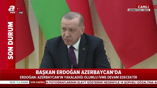 Cumhurbaşkanı Erdoğan'dan Azerbaycan'ın başkenti Bakü'de önemli açıklamalar (25 Şubat 2020 Salı) | Video