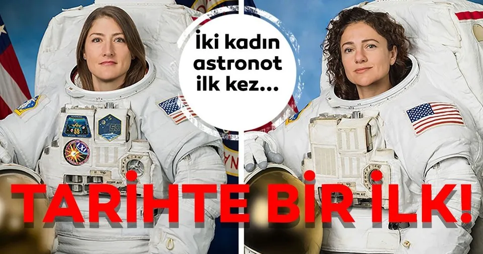 iki kadin astronot ayni anda uzay