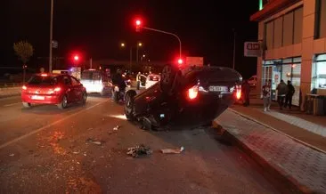 Takla atan otomobilin sürücüsü kaza yerinden kaçtı