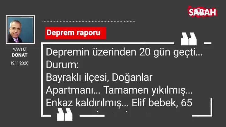 Yavuz Donat 'Deprem raporu'