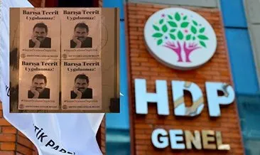 HDP’liler İstanbul’da teröristbaşı Öcalan’ın afişlerini asarak özgürlük çağrısı yaptılar!