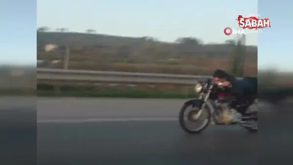 Bursa'da motosiklet üzerindeki ölümüne yolculuk kamerada | Video
