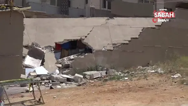 Gaziantep’te iki katlı binanın yan duvarı yıkıldı: 5 yaralı | Video