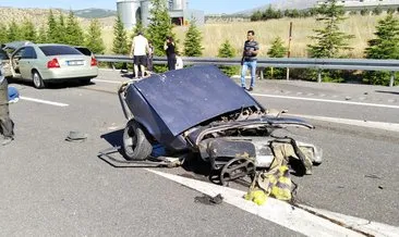 Konya’da korkunç kaza, otomobil ikiye bölündü