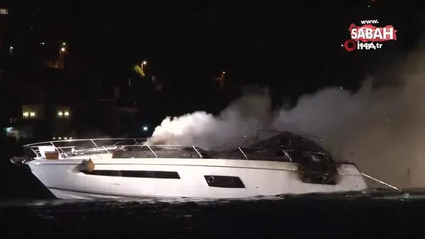 Son dakika: İstanbul Bebek’te alev alev yanan tekne battı | Video