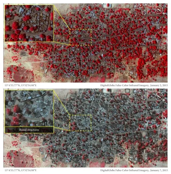 Boko Haram’ın köy katliamı uydu fotoğraflarında