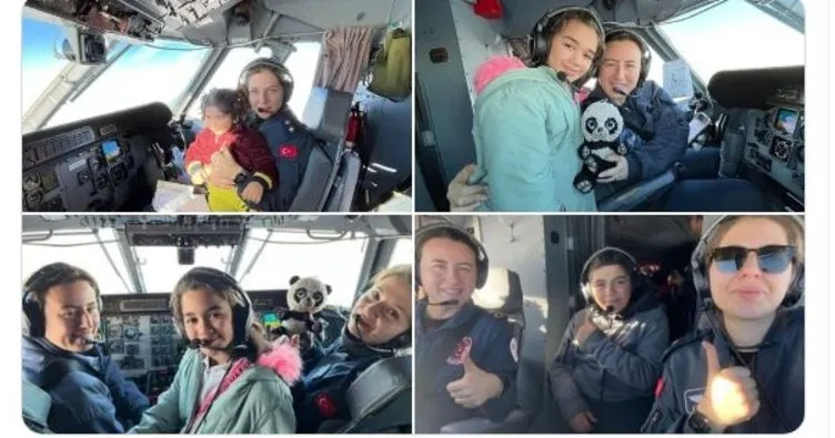 Kabin amirinden ağlatan anons... Depremzedeleri tahliye uçuşunda duygusal anlar