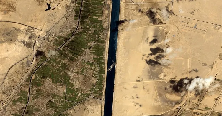 Göktürk-1 Keşif Uydusu, Süveyş Kanalı’nda karaya oturan gemiyi görüntüledi
