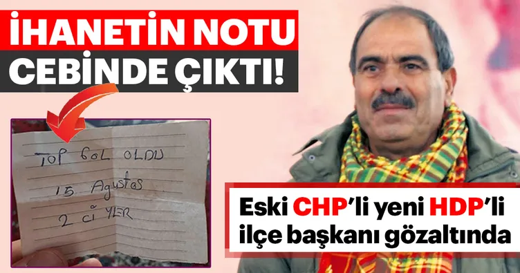 İhanetin notu cebinde çıktı