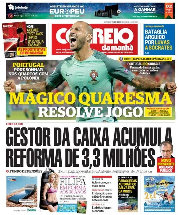 Portekiz’de manşetler Quaresma!