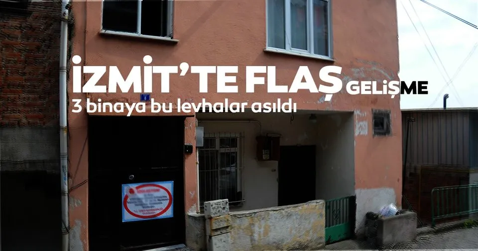 izmit te 3 katli bina karantinaya