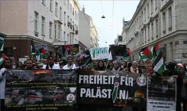Avusturya’da İsrail’in Gazze’ye yönelik saldırılarının son bulması için gösteri düzenlendi