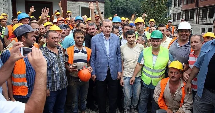 Erdoğan’dan Güneysu Konakları inşaat alanında inceleme