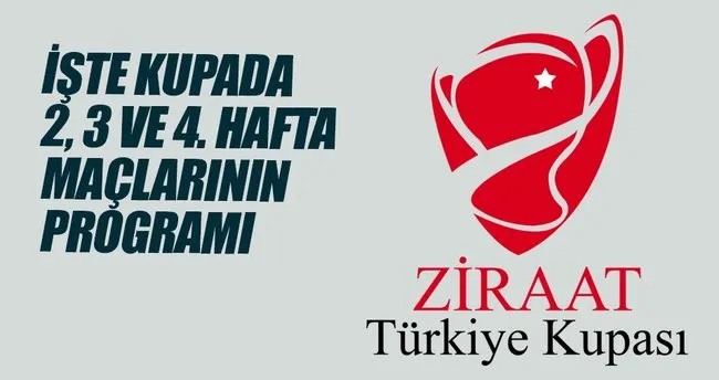 İşte Ziraat Türkiye Kupası’nda 2, 3 ve 4. hafta maçlarının programı