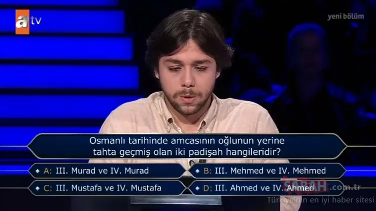 Kim Milyoner Olmak İster’de heyecan yaratan 300 bin TL’lik soru! Milyoner’de yarışmacı öyle bir karar verdi ki…