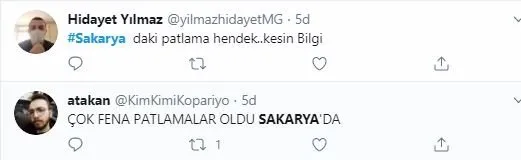 sakarya da patlama sesleri korkuttu