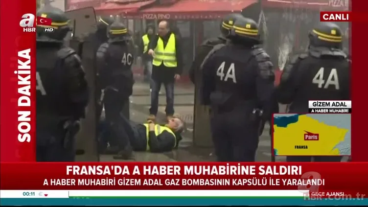 Fransa'da A Haber muhabirine saldırı