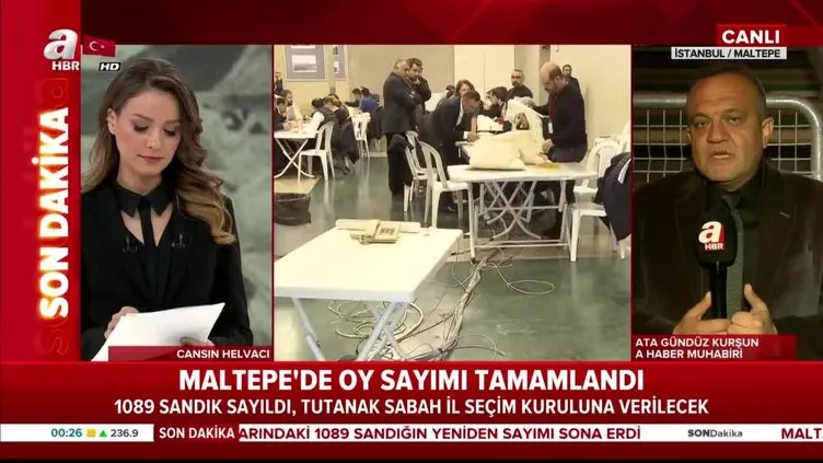 Maltepe'de oy sayımı tamamlandı