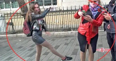 İstanbul İstiklal Caddesi’nde maske cezası kesilen Rus kadından ilginç dans şovu kamerada | Video