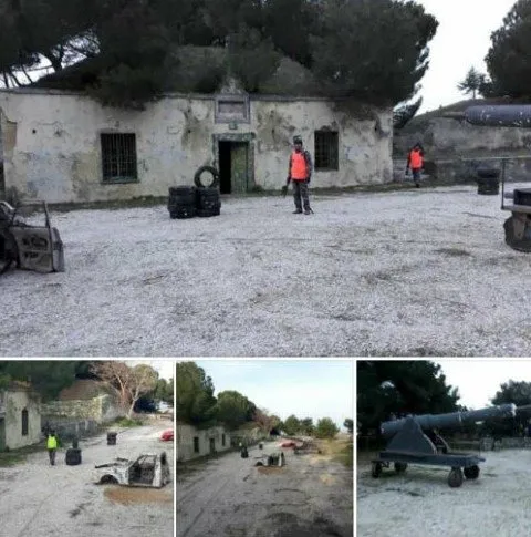 Tarihi tabyada 'paintball' oynanması tepkilere neden oldu