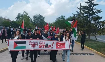 Afyon’da öğrencilerden Gazze’ye destek