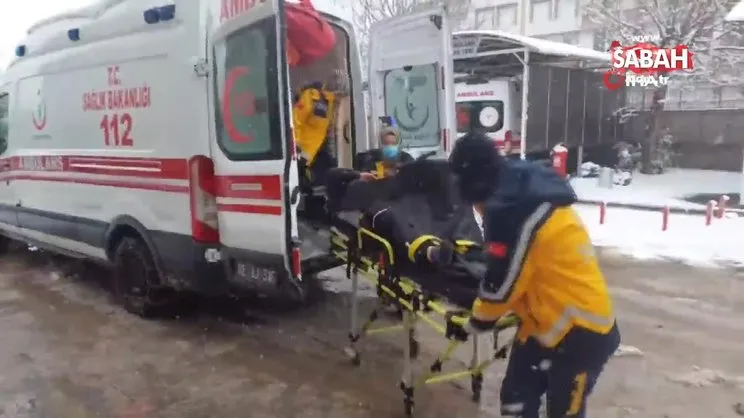 Çatıdaki karı temizlerken 5 metre yükseklikten düştü | Video