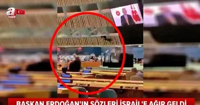 Cumhurbaşkanı Erdoğan’ın sözlerini hazmedemeyen İsrail temsilcisinden skandal hareket | Video