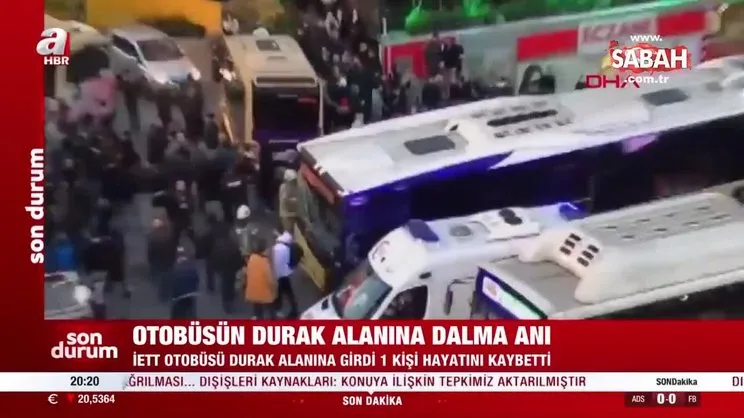 Otobüsün durak alanına dalma anı | Video