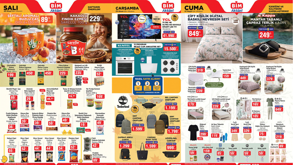 BİM aktüel 28 Nisan - 1 Mayıs kataloğu yayında! Bu hafta BİM’de neler indirimde?
