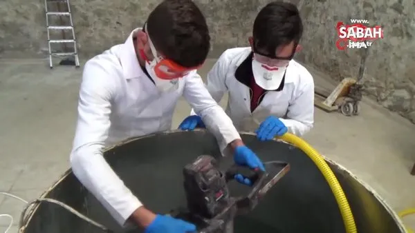 Öğrenciler korona virüse karşı günde 20 ton dezenfektan üretiyor | Video