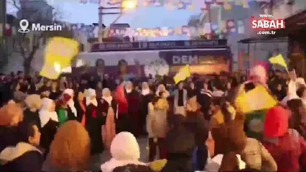 CHP çekilip DEM'in adayını desteklemişti: Mersin mitinginde Öcalan sloganları! | Video