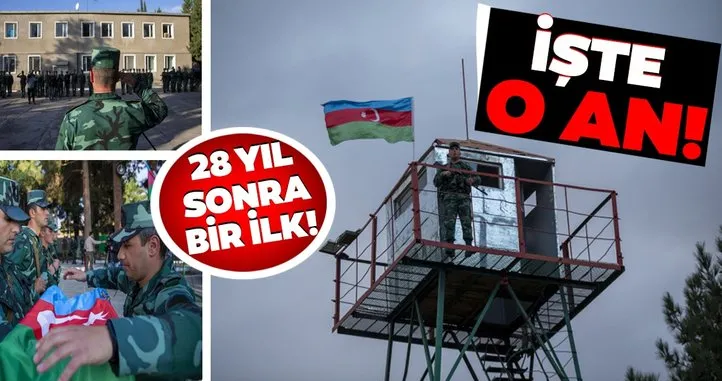 Ermenistan işgalinden kurtarılan Azerbaycan'ın Zengilan kentindeki karakollara bayrak çekildi